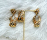 Elongated 18k Gold Inspired Bold Party Celebrant Necklace Jewellery UK