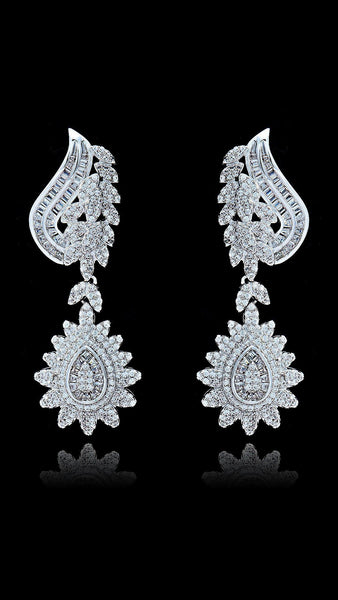 Beautiful Bridal Wedding Crystal Silver Cocktail Party Earring Jewellery For Ladies