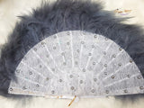 Grey Feather Bridal wedding African Traditional engagement Handfan