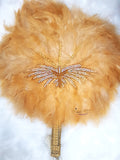 Champagne Gold New Design Round Shape New Style Feather Bridal wedding African Traditional engagement African Nigerian Handfan