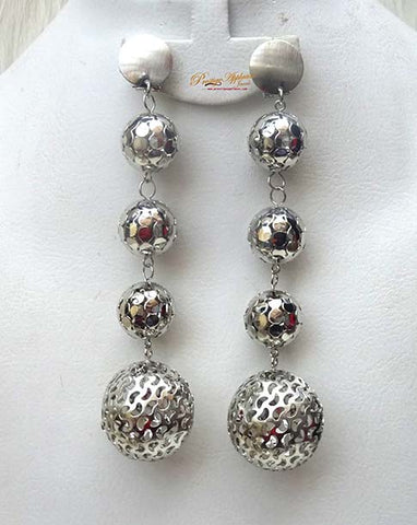 Extra Long Beautiful Design Silver Party Earring Jewellery Gift