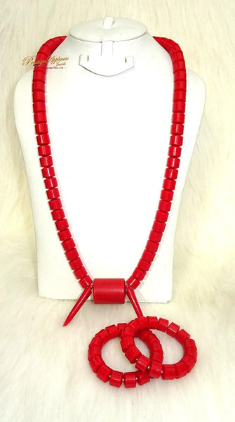 Nigeria Male Coral beads for men Necklace Jewellery Set