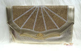 Gold Rectangle Beautiful Party Evening Cocktail Clutch Purse