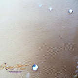 Transparent Bridal Wedding Stoned Veil in Gold Silver Royal Blue White African Nigerian Traditional Engagement