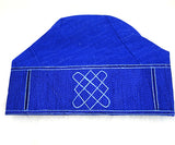 Royal Blue African Men Aso Oke Fila Cap Party with Embroidery