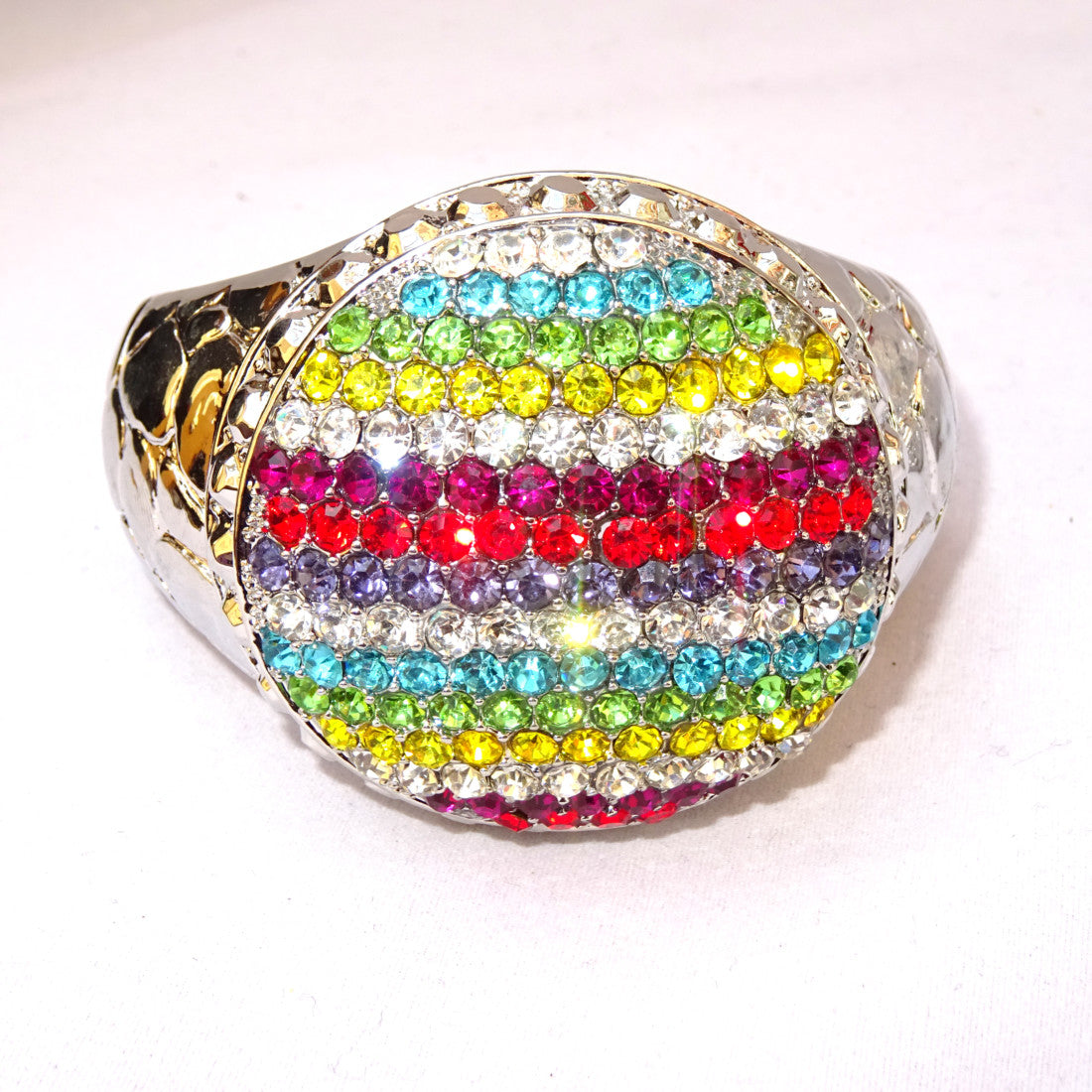 Beautiful Full Heavy Crystal Bold Big Cocktail Party Bracelet Jewellery