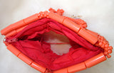 Orange Acrylic Artificial Coral Beads Traditional Small Ethnic Purse