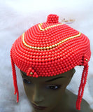 PrestigeApplause Jewels Nigerian Edo Ibo Coral Crown Cap Wedding Bridal Party Beaded Edo Hat - PrestigeApplause Jewels 