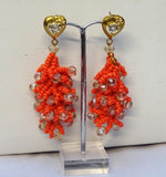 Orange with crystal New Design African Beads Party Wedding Bridal Jewellery Set