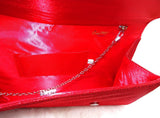 Womens Glitter Clutch Bag Evening Party Chain Shoulder Red Bag Shimmer Wedding Prom Handbag Purse - PrestigeApplause Jewels 