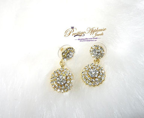 Prestigeapplause Stud Sterling Gold Earrings with Daimond - PrestigeApplause Jewels 