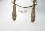 African Wedding Diamond Metal Dangle Drop Earrings For Women/Bridal Wedding Gift - PrestigeApplause Jewels 