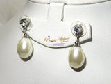 Sterling Silver Pearl and Stud Earrings For Women/Bridal jewellery - PrestigeApplause Jewels 