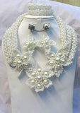 Latest Design crystal White Traditional African Beads Bridal Wedding Jewelry Set