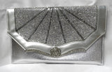 Rectangle Beautiful Silver Clutch Party Clutch Evening Purse for women