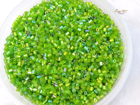 African/Nigerian Green Bugle Beads/Small Green Bugle Seed Beads/Very high Quality Seed Beads Jewellery Making - PrestigeApplause Jewels 