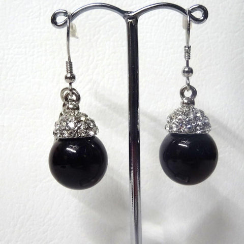 Black Pearl Drop Earring Jewellery Gift for Ladies - PrestigeApplause Jewels 