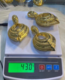 Earring Pendant 18K Italian Gold Earring Pendant 2 pcs Jewellery Set