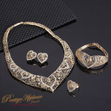 Heart love gold plated jewellery set