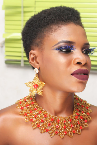 Monalisa Stylish African Queen Beads Jewellery Set