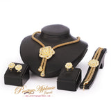 Gold Plated Necklace Earring Bracelet Rings Jewellery Sets