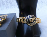 18K Design Replica Black Design Gold Plated Necklace Earring Party Dinner Cocktail Bride Jewellery Set Gold Plated