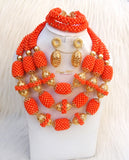 PrestigeApplause Unique Traditional Coral Balls Style Beads Necklace African Nigerian Celebrant Bridal Set