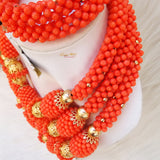 PrestigeApplause Unique Traditional Coral Balls Style Beads Necklace African Nigerian Celebrant Bridal Set