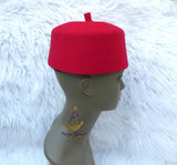 PrestigeApplause African Bead Necklace Set with Red Traditional Cap | Igbo Wedding Jewelry | Luxury Cultural Bridal Set