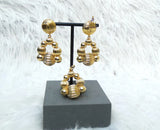 Bold Gold Plated Necklace Earring 2 pcs Party Dinner Cocktail Bride Jewellery Set Great as Gift for her Gold Plated