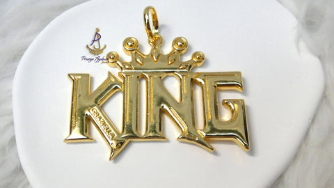 Bold KING 18K Italian Gold Plated Pendant – Stylish Royal-Inspired Jewellery Gift for Men & Women PrestigeApplause Jewels
