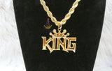 Bold King Pendant with Two-Twist Italian Gold Plated Unisex Necklace – Elegant Jewelry for Men & Women | Perfect Gift PrestigeApplause Jewels