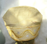 Orange Gold Purple Gold Men Aso Oke Groom Fila Cap Hat UK Dispatch