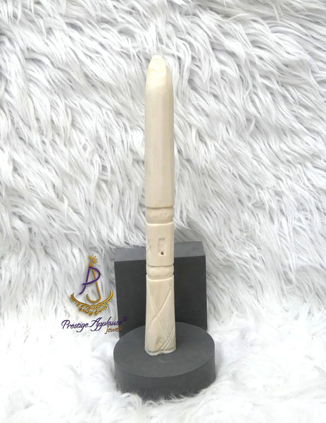 Chief Elephant Tusk Replica – African Traditional Igbo Nigerian Edo Delta Odu Hand-Held Nze/Ozo Staff (Faux Bone Material) PrestigeApplause Jewels