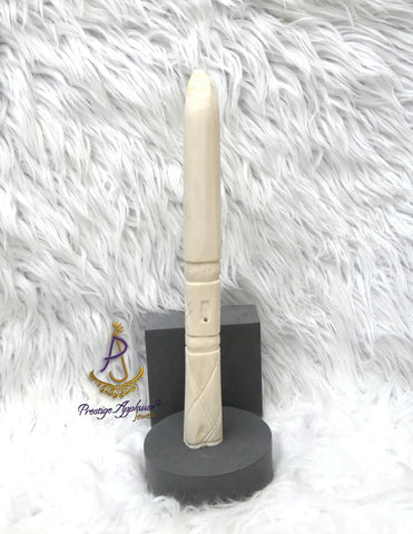 Chief Elephant Tusk Replica – African Traditional Igbo Nigerian Edo Delta Odu Hand-Held Nze/Ozo Staff (Faux Bone Material) PrestigeApplause Jewels