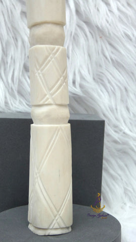 Chief Elephant Tusk Replica – African Traditional Igbo Nigerian Edo Delta Odu Hand-Held Nze/Ozo Staff (Faux Bone Material) PrestigeApplause Jewels