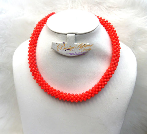 Clearance Sales Orange Necklace African Beads Party Jewellery PrestigeApplause Jewels