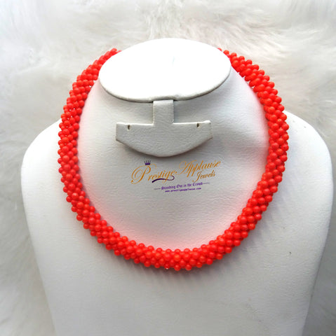 Clearance Sales Orange Necklace African Beads Party Jewellery PrestigeApplause Jewels