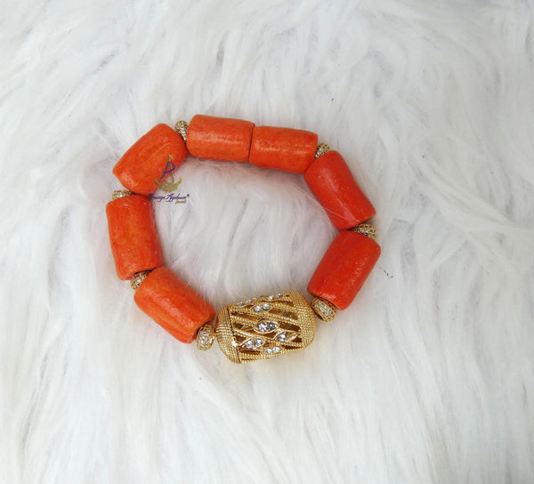 Coral Men Women Unisex Bracelet Groom Bridal Celebrant Jewellery For Traditional Ceremonies PrestigeApplause Jewels