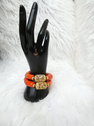 Coral Men Women Unisex Bracelet Groom Bridal Celebrant Jewellery For Traditional Ceremonies PrestigeApplause Jewels