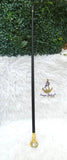 Crystal-Tip Walking Stick Cane – Elegant Gold-Tone Handle & Black Shaft Statement Accessory African Walking Staff PrestigeApplause Jewels