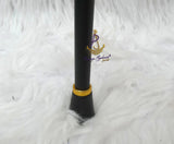 Crystal-Tip Walking Stick Cane – Elegant Gold-Tone Handle & Black Shaft Statement Accessory African Walking Staff PrestigeApplause Jewels