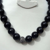 Black Simulated Pearl Beads Necklace Bracelet Casual Party Jewellery Set - PrestigeApplause Jewels 