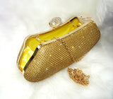 Gold Silver Crystal Diamante Shaped Evening Party Cocktail Clutch Purse handbag