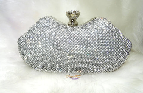 Gold Silver Crystal Diamante Shaped Evening Party Cocktail Clutch Purse handbag PrestigeApplause Jewels