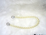 Beautiful Silver Cream Pearl Crystal Necklace Jewellery Gift Ladies