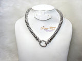 Beautiful Silver Cream Pearl Crystal Necklace Jewellery Gift Ladies