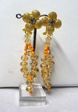 PrestigeApplause Orange Crystal Gold Regalia Necklace Earring Party Evening Set