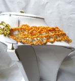 PrestigeApplause Orange Crystal Gold Regalia Necklace Earring Party Evening Set