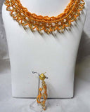 PrestigeApplause Orange Crystal Gold Regalia Necklace Earring Party Evening Set